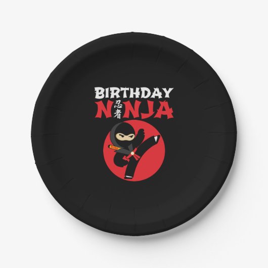 Ninja Birthday Party Theme - Birthday Ninja Design Pappteller (Vorderseite)
