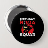 Ninja Birthday Party Theme - Birthday Ninja Squad Button (Vorne & Hinten)
