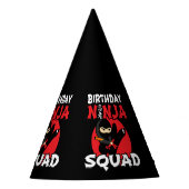 Ninja Birthday Party Theme - Birthday Ninja Squad Partyhütchen (Vorderseite)