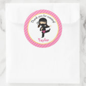 Ninja Birthday Stickers (Personalisierte Girl Gefa (Tasche)