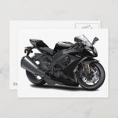 Ninja Black Bike Postkarte (Vorne/Hinten)