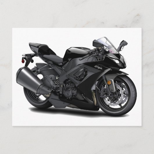 Ninja Black Bike Postkarte (Vorderseite)