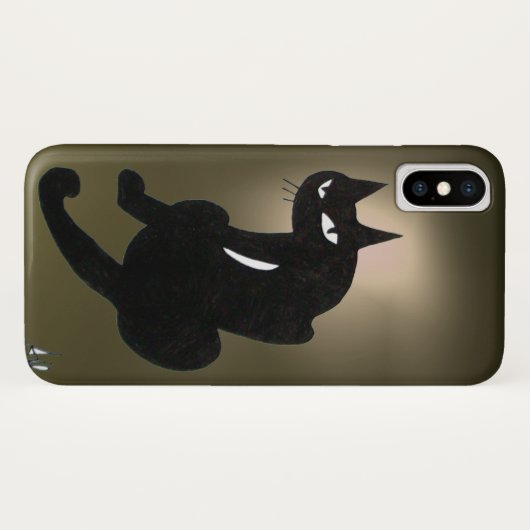 NINJA BLACK CAT Grau Case-Mate iPhone Hülle (Rückseite (Horizontal))