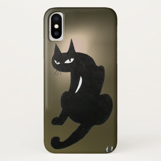 NINJA BLACK CAT Grau Case-Mate iPhone Hülle (Rückseite)