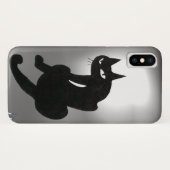 NINJA BLACK CAT Grau weiß Case-Mate iPhone Hülle (Rückseite (Horizontal))