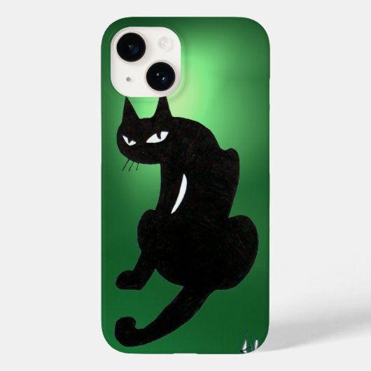 NINJA BLACK CAT Green Case-Mate iPhone Hülle (Rückseite)