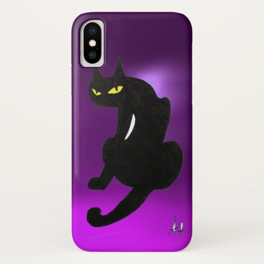NINJA BLACK CAT Lila Case-Mate iPhone Hülle (Rückseite)