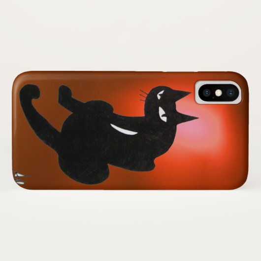 NINJA BLACK CAT Orange Red Case-Mate iPhone Hülle (Rückseite (Horizontal))