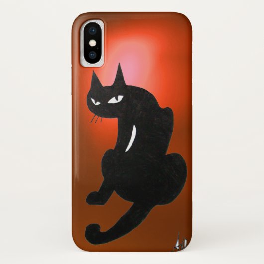 NINJA BLACK CAT Orange Red Case-Mate iPhone Hülle (Rückseite)