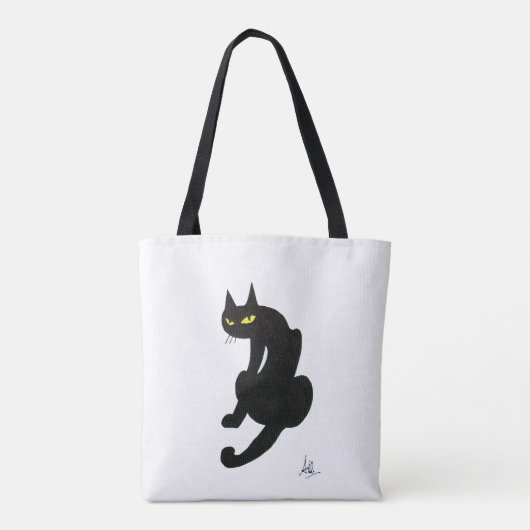 NINJA BLACK CAT White Tasche (Rückseite)