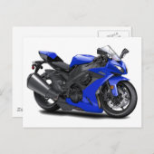 Ninja Blue Bike Postkarte (Vorne/Hinten)