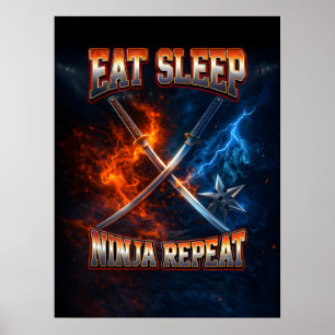 Ninja Bootleg Retro Vintage Stil Poster