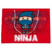 Ninja Boy Christmas Große Geschenktüte (Vorderseite)