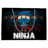 Ninja Boy Christmas Große Geschenktüte (Rückseite)
