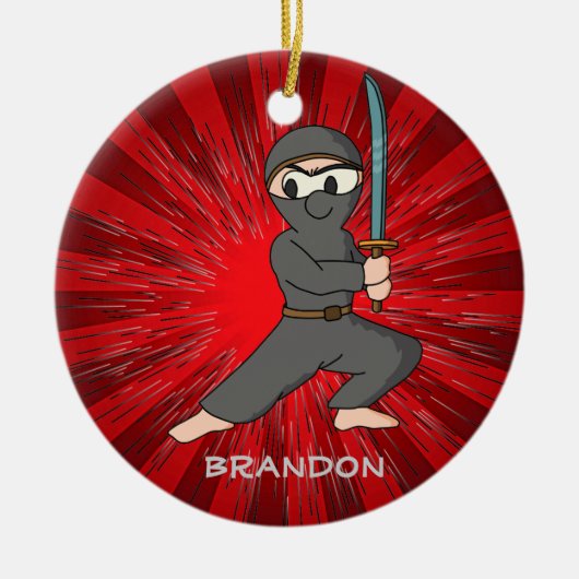 Ninja Boy Design Ornament (Vorne)