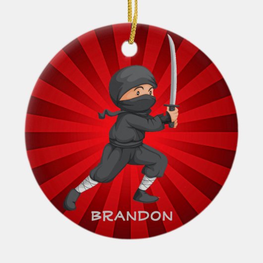 Ninja Boy Design Ornament (Vorne)