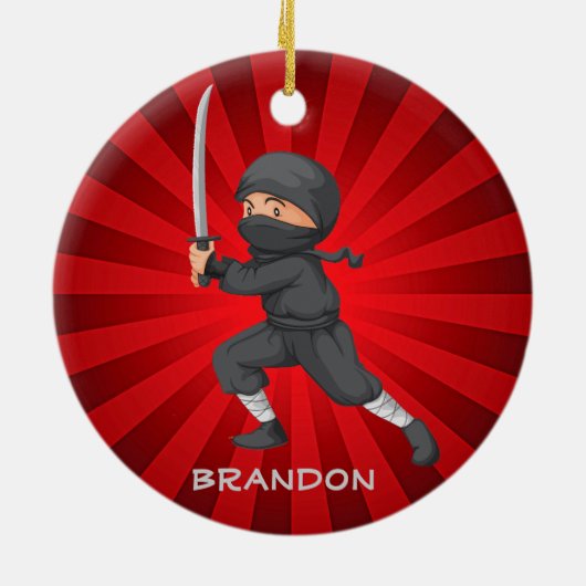 Ninja Boy Design Ornament (Hinten)