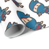 Ninja Boy Geschenkpapier (Rolleneckpunkt)