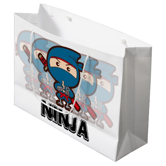 Ninja Boy Große Geschenktüte (Vorderseite Schrägansicht)