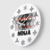 Ninja Boy Große Wanduhr (Winkel)