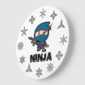 Ninja Boy Große Wanduhr (Winkel)