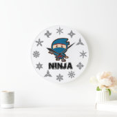Ninja Boy Große Wanduhr (Zuhause)