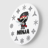 Ninja Boy Große Wanduhr (Winkel)