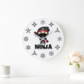 Ninja Boy Große Wanduhr (Zuhause)