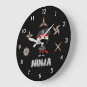 Ninja Boy Große Wanduhr (Winkel)