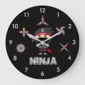 Ninja Boy Große Wanduhr (Vorderseite)
