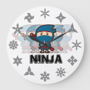Ninja Boy Große Wanduhr
