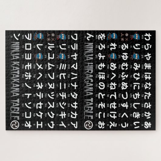 Ninja Boy Japanese Hiragana & Katakana Table Puzzle (Horizontal)