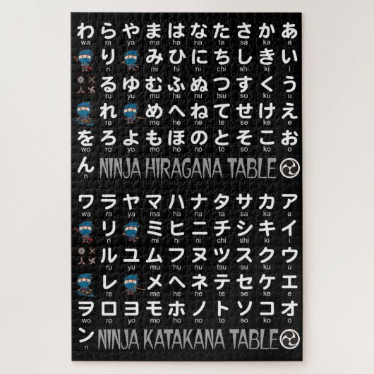 Ninja Boy Japanese Hiragana & Katakana Table Puzzle (Vertikal)