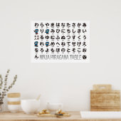 Ninja Boy Japanese Hiragana Table Poster (Küche)