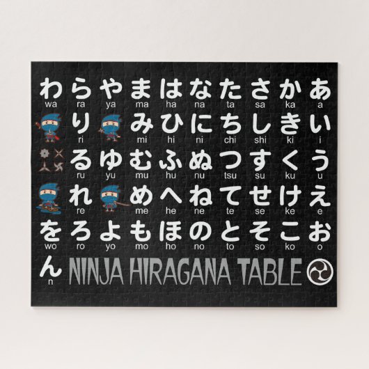 Ninja Boy Japanese Hiragana Table Puzzle (Horizontal)