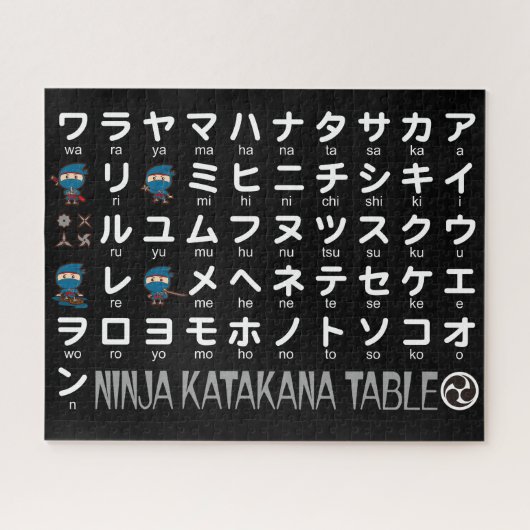 Ninja Boy Japanese Katakana Table Puzzle (Horizontal)