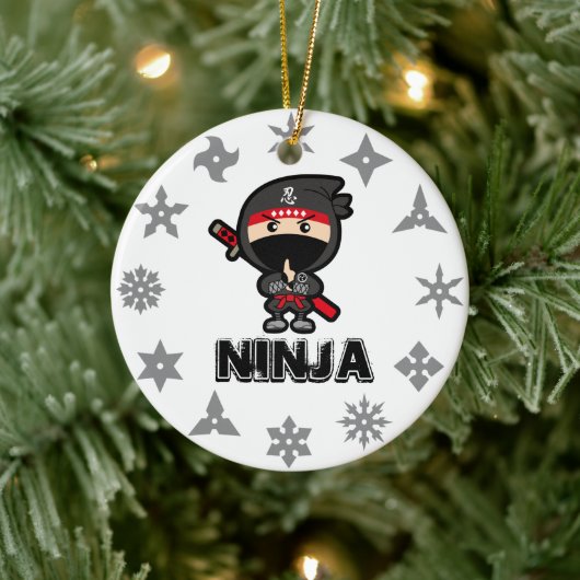 Ninja Boy Keramik Ornament (Baum)