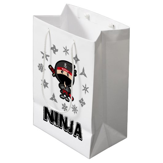 Ninja Boy Mittlere Geschenktüte (Vorderseite Schrägansicht)
