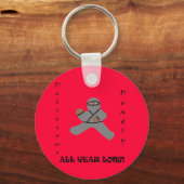 Ninja Broad Man Basic Button Schlüsselanhänger (Vorderseite)