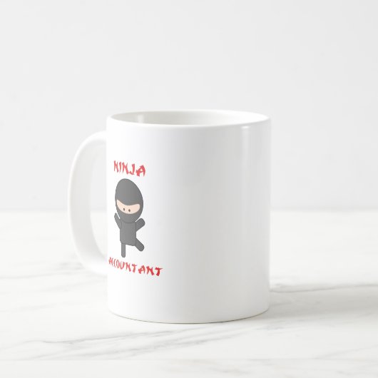 Ninja Buchhalter Kaffeetasse (Vorderseite Links)