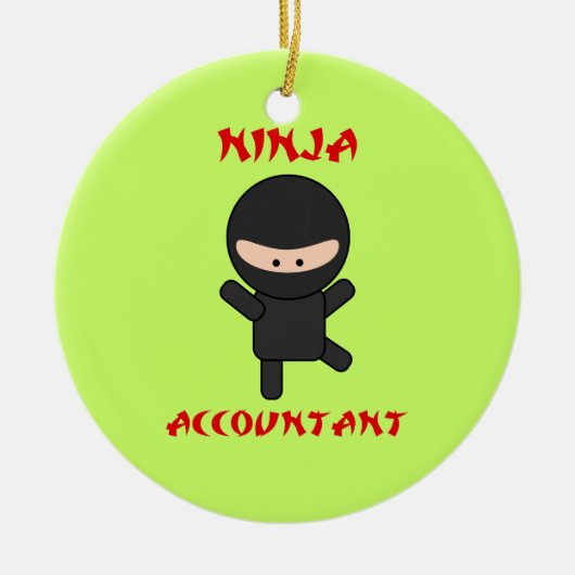 Ninja Buchhalter Keramik Ornament (Vorne)