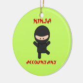 Ninja Buchhalter Keramik Ornament (Links)