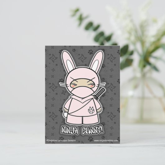 Ninja Bunny! Postkarte (Stehend Vorderseite)