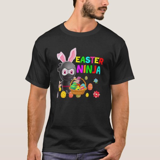Ninja Bunny Rabbit Egg Niedlich Osterfest Jungen K T-Shirt (Vorderseite)