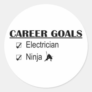 Ninja Career Goals - Electrician Runder Aufkleber