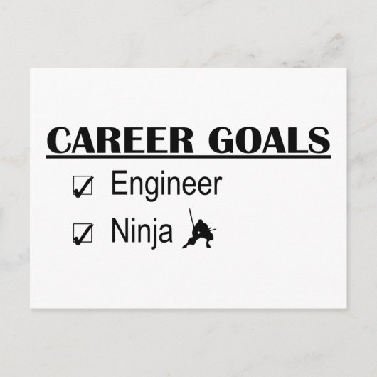 Ninja Career Goals - Ingenieur Postkarte (Vorderseite)