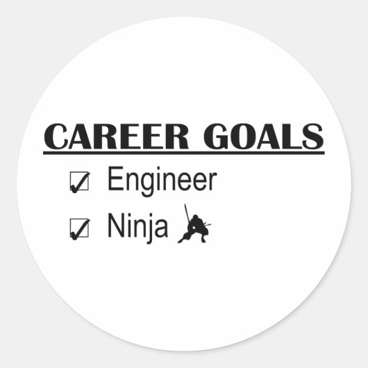 Ninja Career Goals - Ingenieur Runder Aufkleber (Vorderseite)