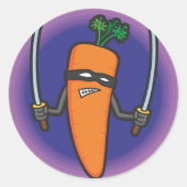 Ninja Carrot Runder Aufkleber (Vorderseite)