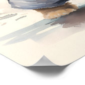 Ninja Cat: Ein Niedlicher und scharfer Wasserfarbe Poster (Ecke)