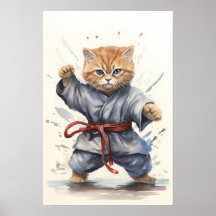 Ninja Cat: Ein Niedlicher und scharfer Wasserfarbe